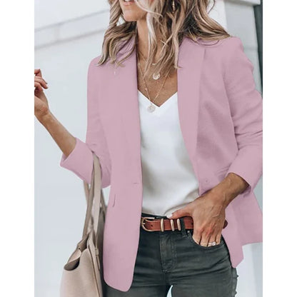 Women’s Lightweight Open-Front Blazer with Tailored Lapels