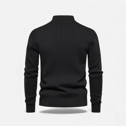 Men’s Minimalist Thermal Knit Zip-Up Sweater