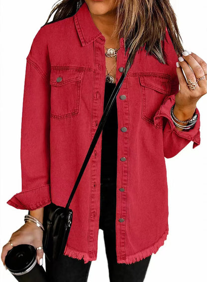 Women's Classic Denim Layer Jacket with Relaxed Everyday Style