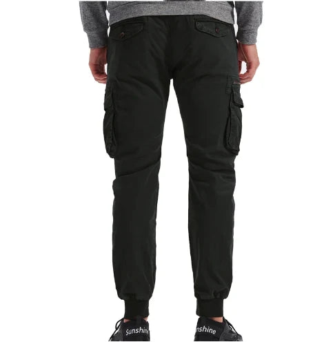Men’s Slim-Fit Utility Cargo Pants with Elastic Cuffs
