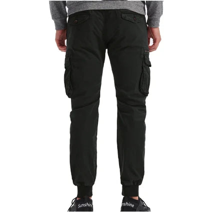 Men’s Slim-Fit Utility Cargo Pants with Elastic Cuffs