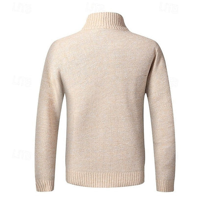 Men’s High-Stand-Collar Full-Zip Knit Cardigan