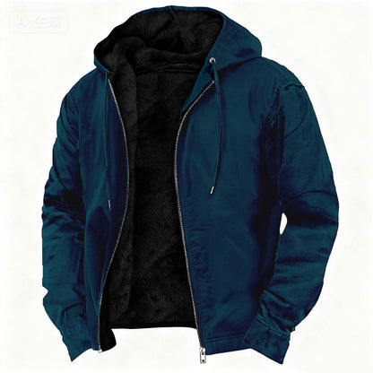Men's Faux Fur-Lined Full-Zip Winter Coat