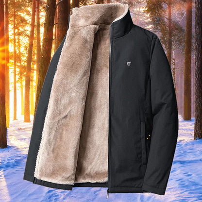 Men’s Longline Textured Wool-Look Notch-Lapel Coat