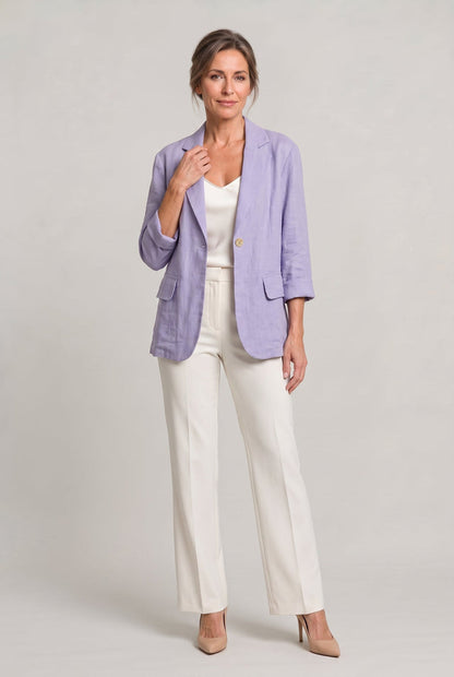 Women’s Relaxed Lightweight Cotton Blend Blazer
