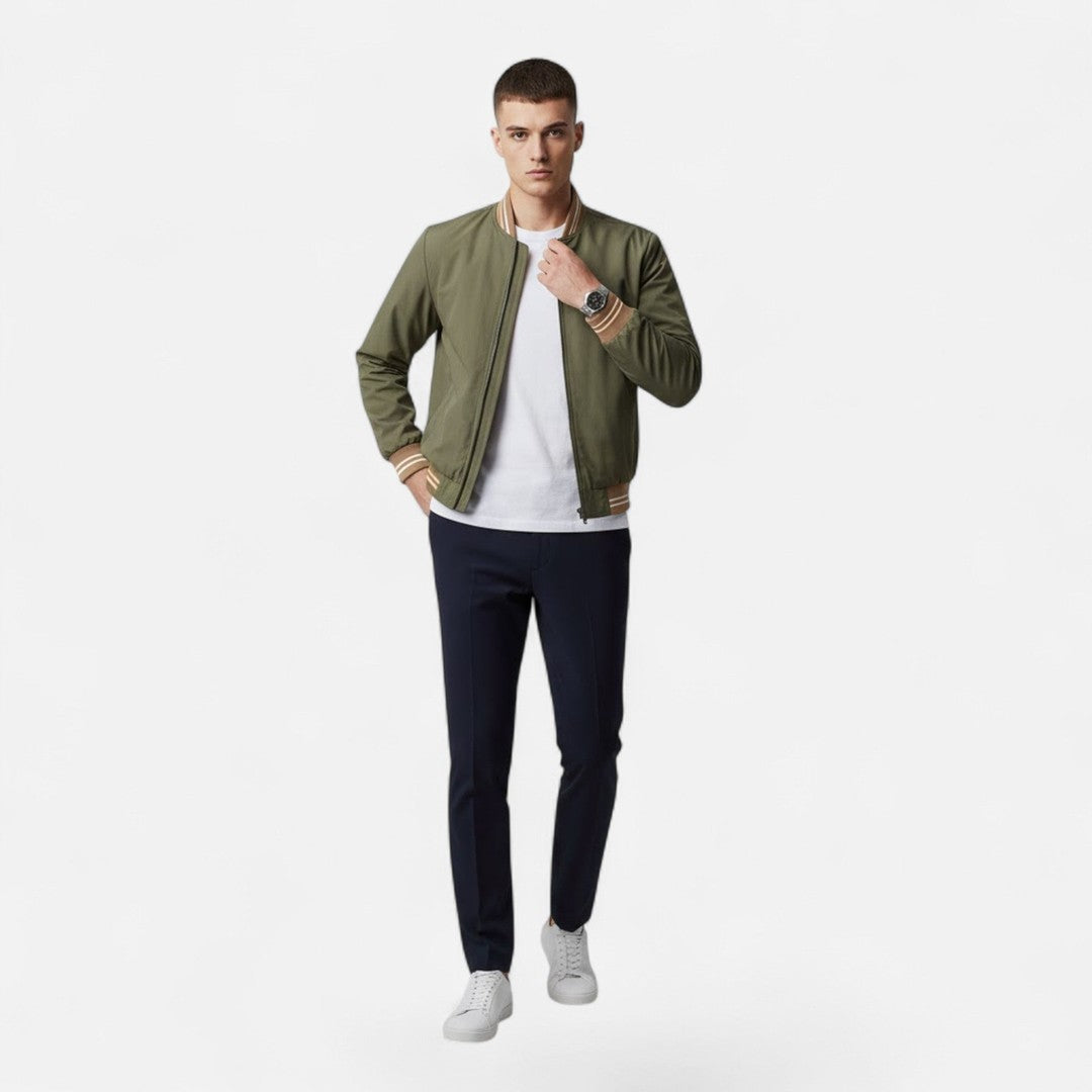 Men’s Lightweight Stand-Collar Full-Zip Casual Jacket