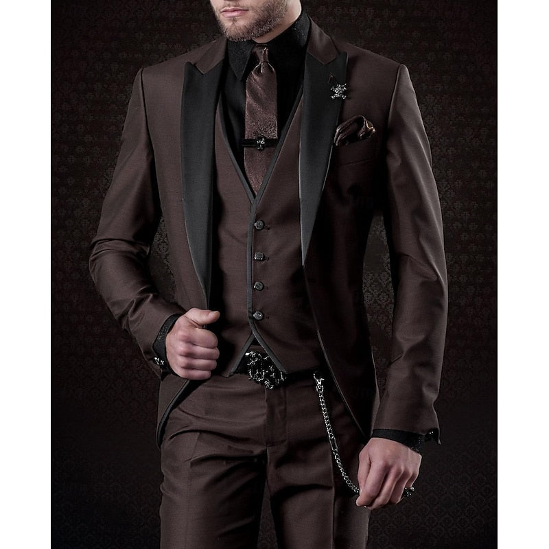 Modern Fitted Three-Piece Waistcoat Suit
