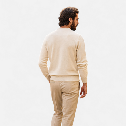 Men’s Soft Cashmere-Wool Relaxed Crew Neck Sweater