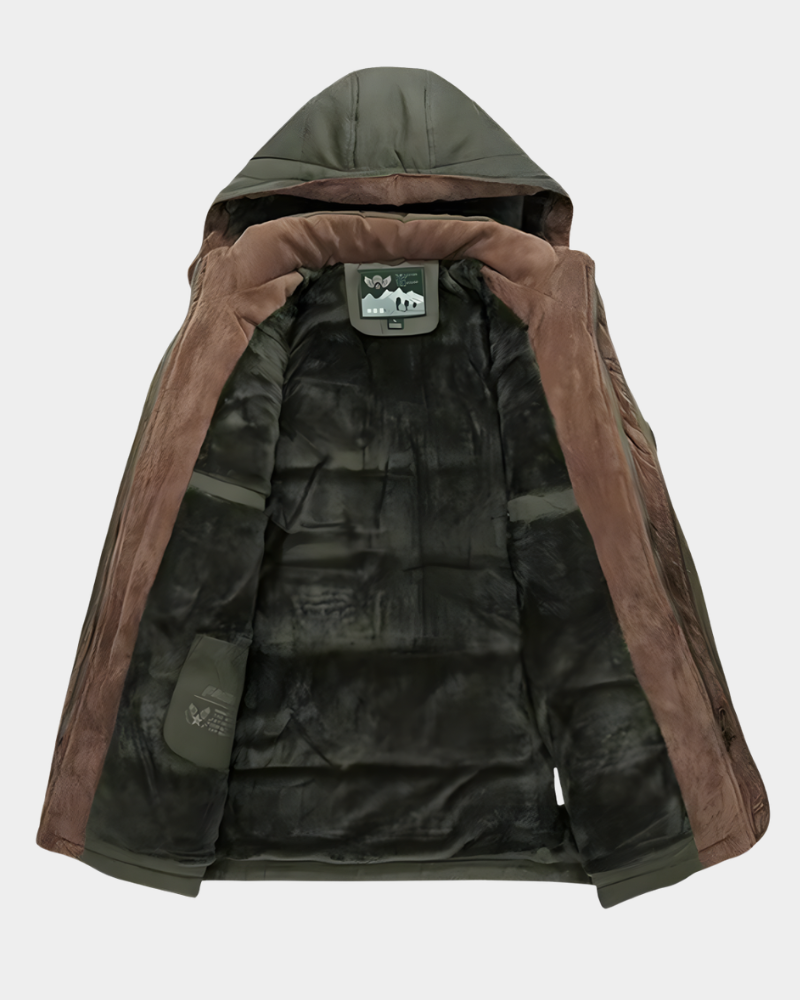 Men’s Fleece-Lined Hooded Longline Puffer Parka
