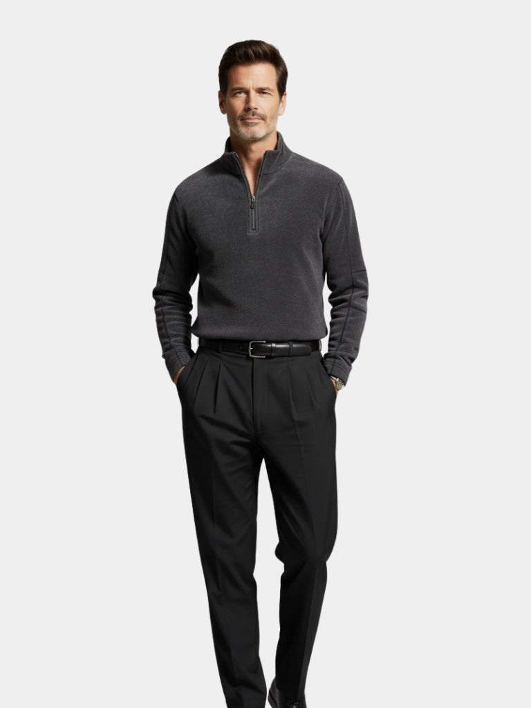 Men’s Refined Mock Neck Quarter-Zip Knit Pullover