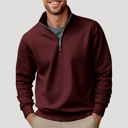 Men’s Lightweight Cotton-Blend Half-Zip Sweatshirt