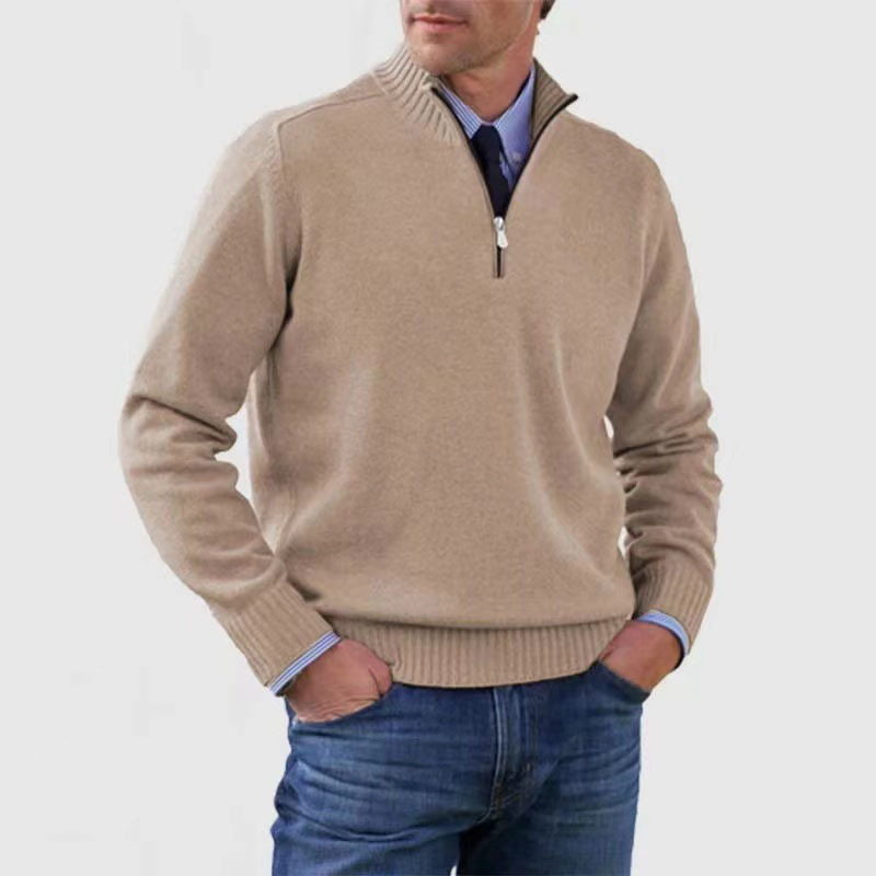 Men’s Soft Regular-Fit Zip-Up Pullover Sweater