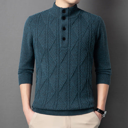 Men’s Merino Wool Textured Half-Zip Sweater