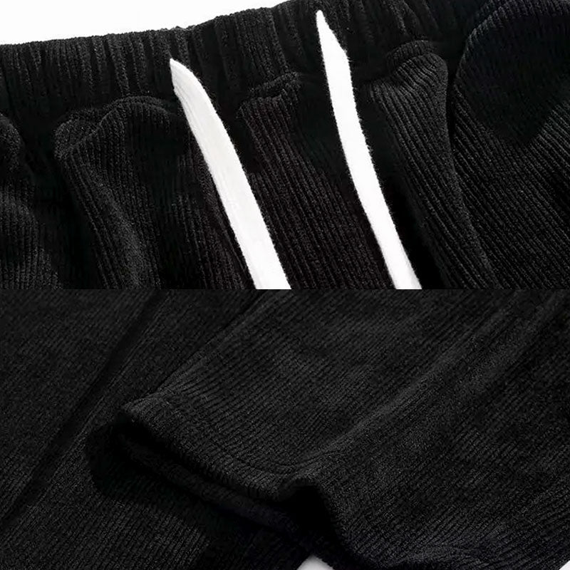 Men’s Wide-Leg Textured Sweatpants with Drawstring Waist