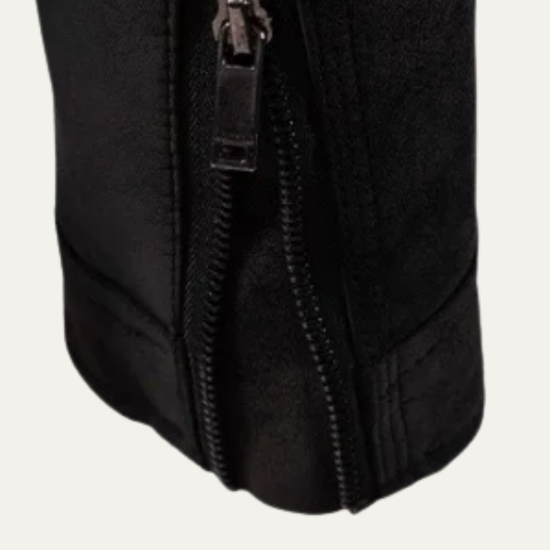 Men’s Asymmetric Zip Leather-Look Moto Jacket
