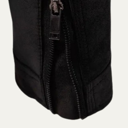 Men’s Asymmetric Zip Leather-Look Moto Jacket