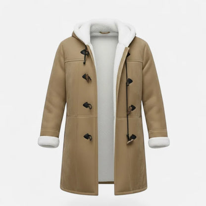 Women’s Hooded Winter Coat with Tailored Button Front and Pockets