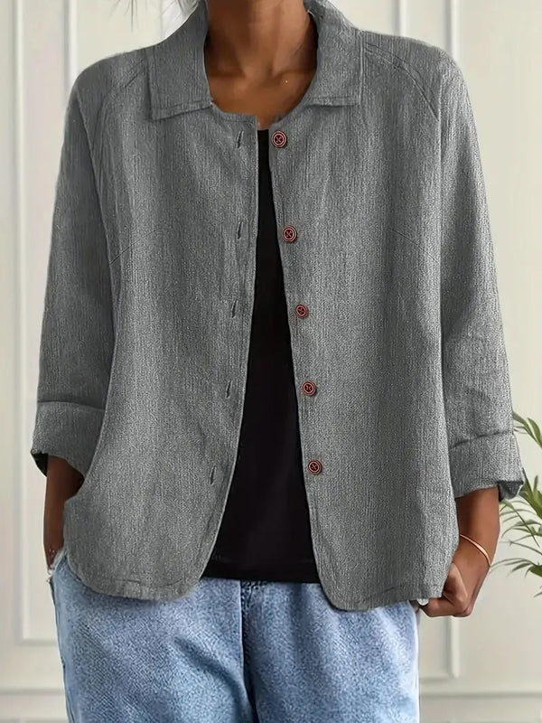 Women’s Relaxed Lightweight Jacket with Three-Quarter Sleeves