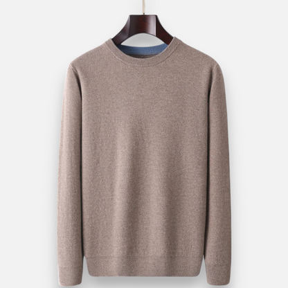 Men’s Soft Cashmere-Wool Relaxed Crew Neck Sweater