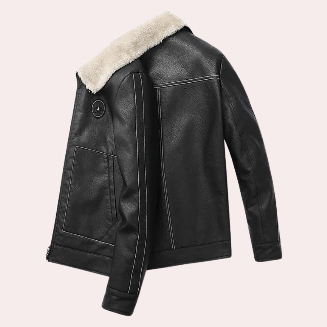 Men’s Insulated Padded Coat with Faux Fur Collar