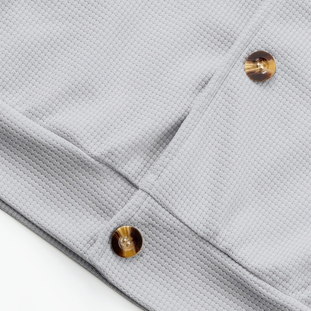 Men’s Textured Relaxed-Fit Lapel Button Jacket