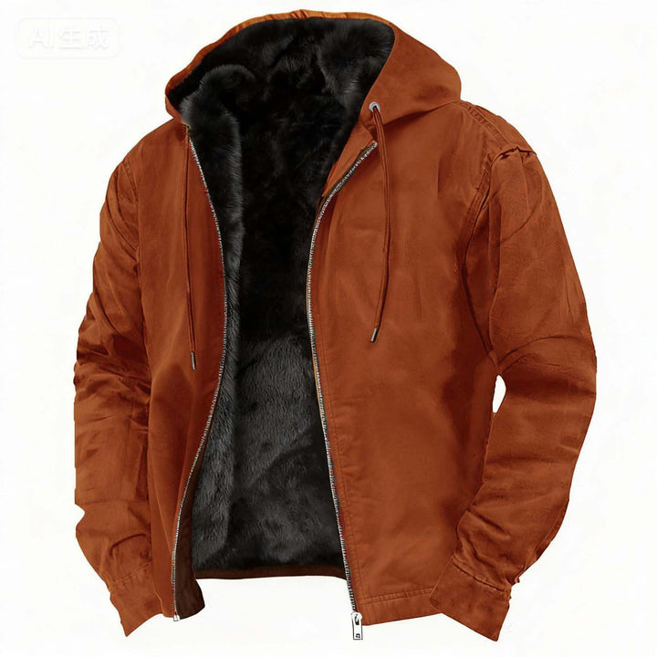 Men's Faux Fur-Lined Full-Zip Winter Coat