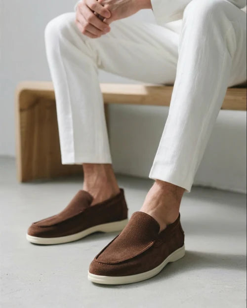 Men’s Soft Suede-Style Slip-On Loafers with Lightweight Sole