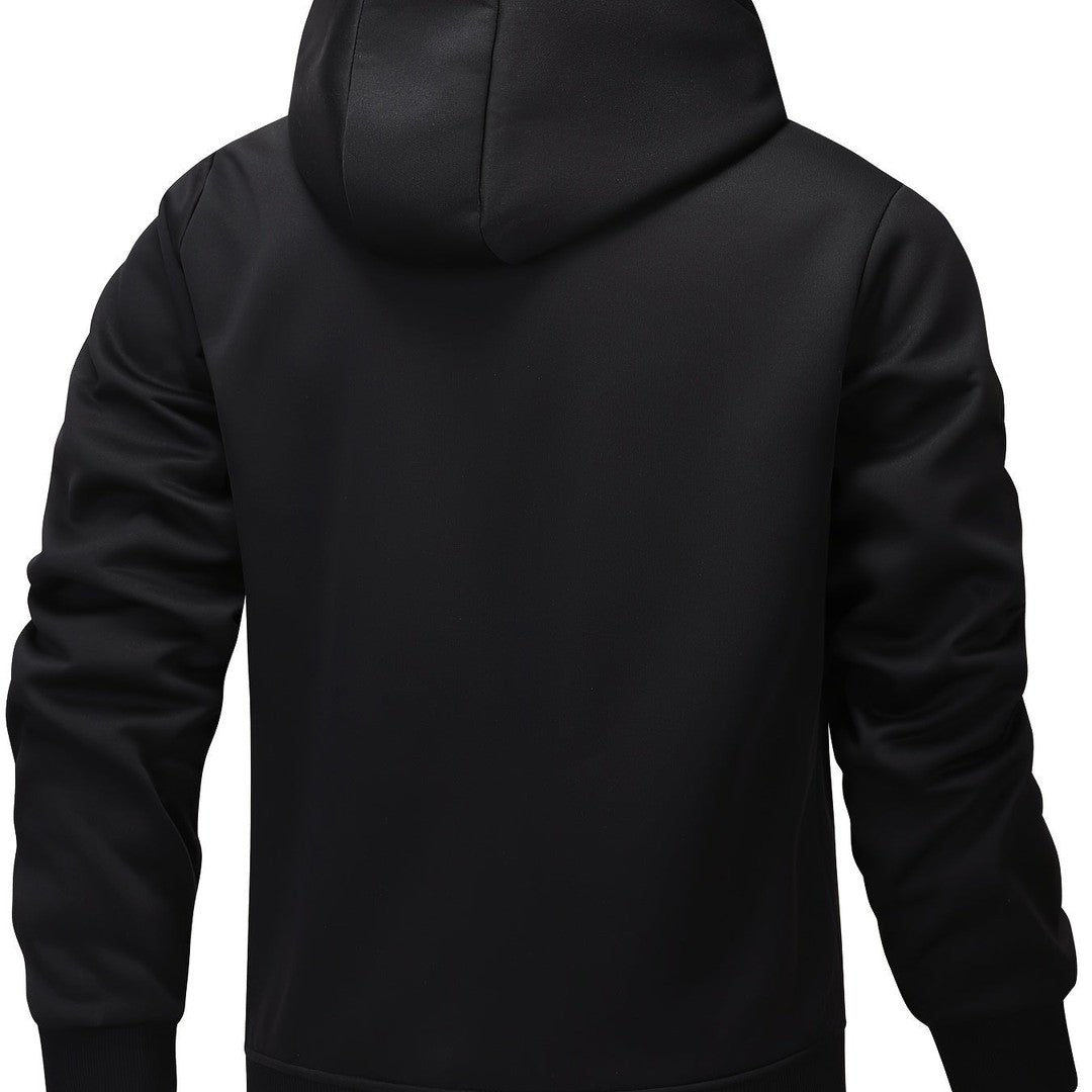Men’s Plush-Lined Stretch Hooded Winter Jacket