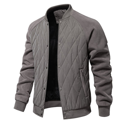 Men's Raglan Sleeve Snap-Button Bomber Coat