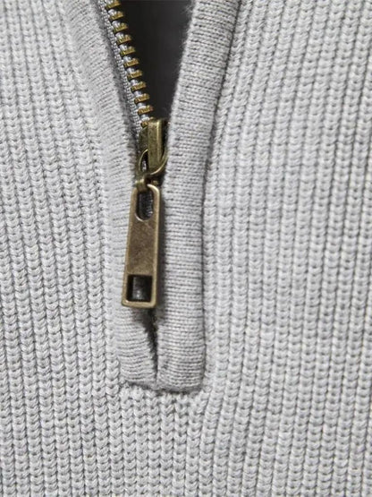 Men’s Embroidered Cotton Quarter-Zip Pullover