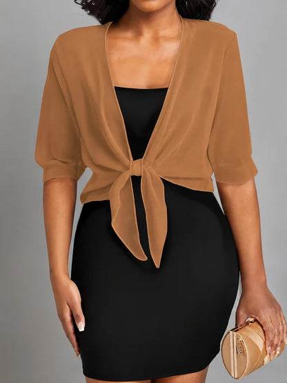 Women’s Sheer Chiffon Cropped Wrap Bolero