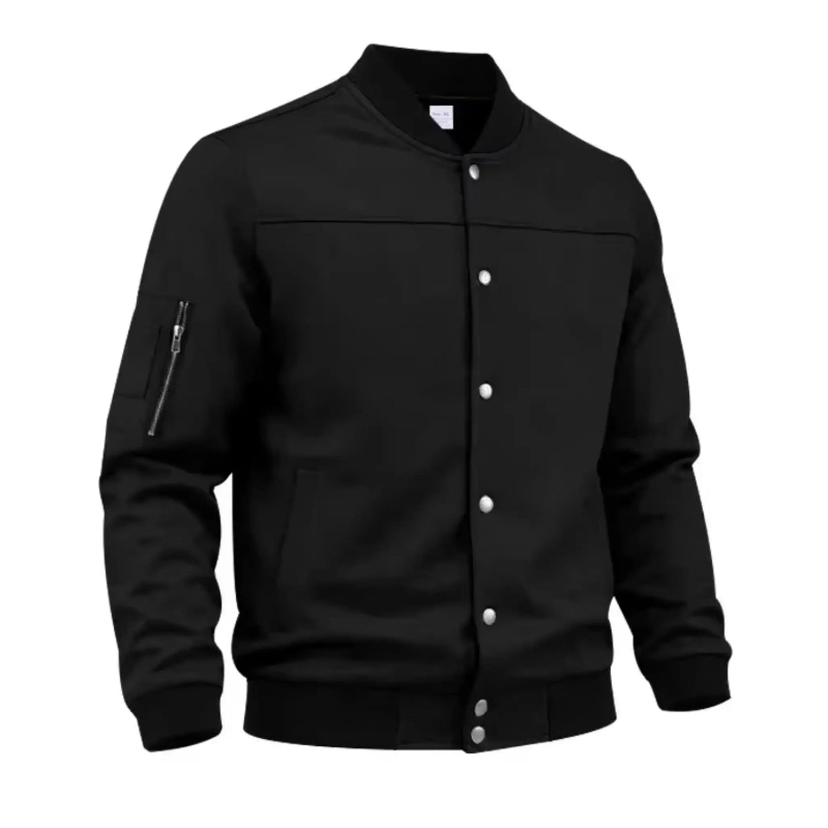 Men’s Suede-Texture Stand Collar Button-Up Jacket