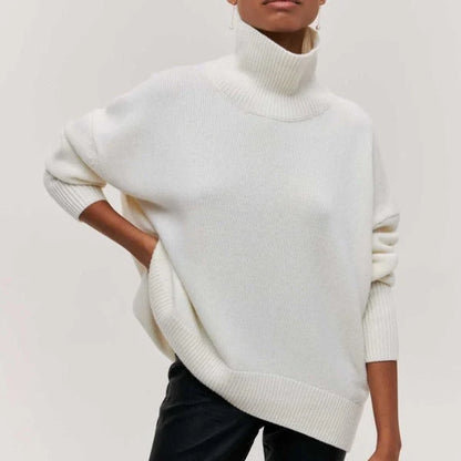 Women’s Soft High-Neck Classic Knit Sweater for Everyday Style