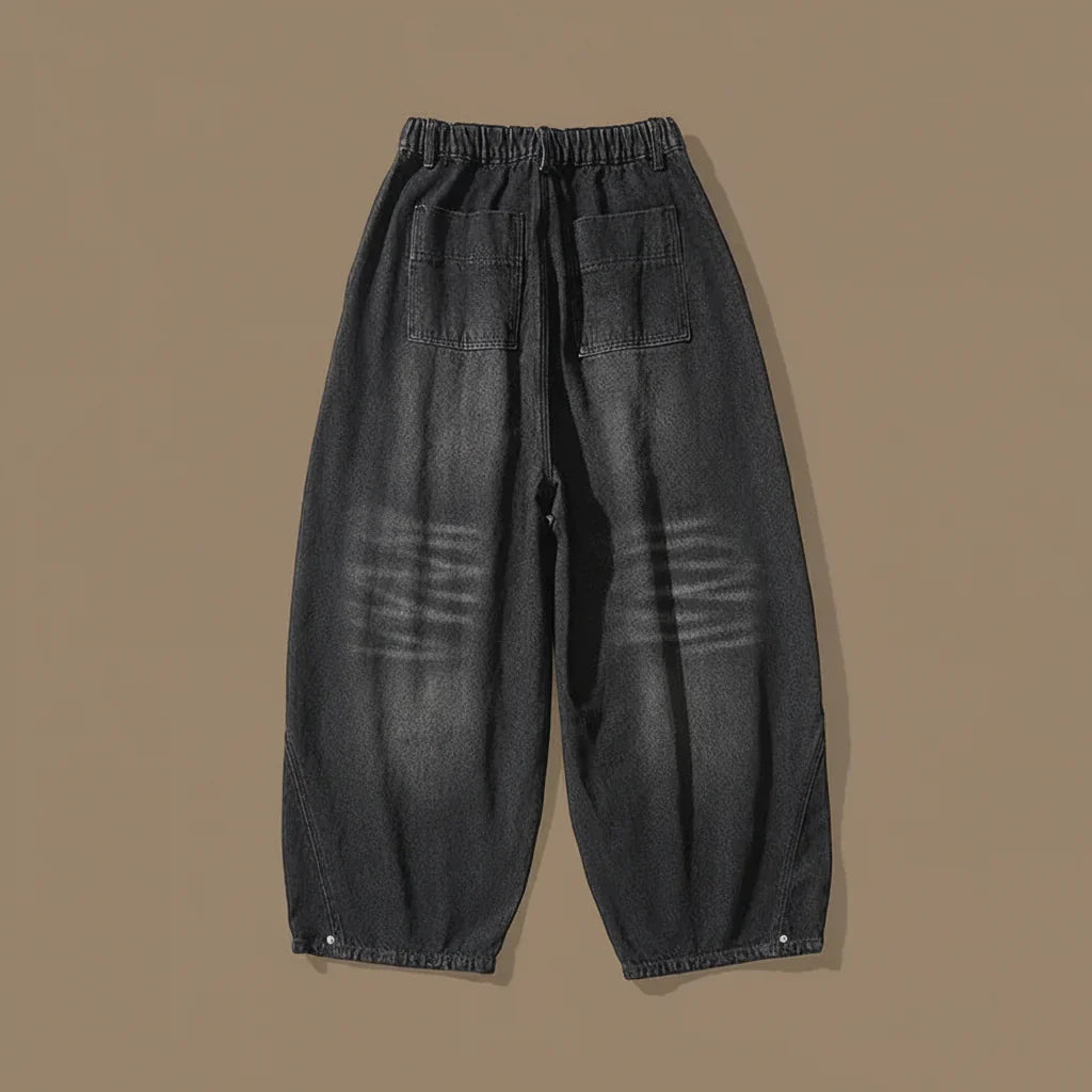 Men’s Oversized Heavyweight Denim Pants in Black