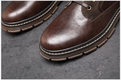 Men’s PU Leather Winter Boots with Warm Faux Fur Lining