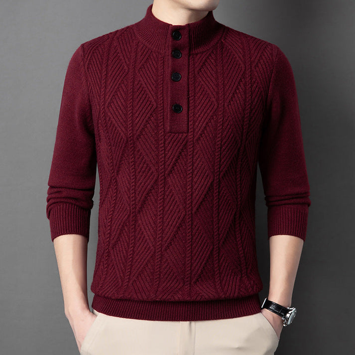Men’s Merino Wool Textured Half-Zip Sweater