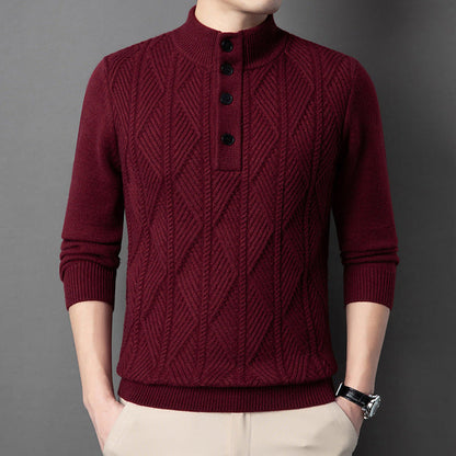 Men’s Merino Wool Textured Half-Zip Sweater