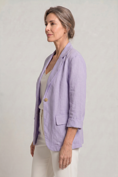 Women’s Relaxed Lightweight Cotton Blend Blazer