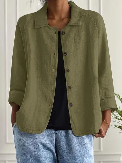Women’s Relaxed Lightweight Jacket with Three-Quarter Sleeves