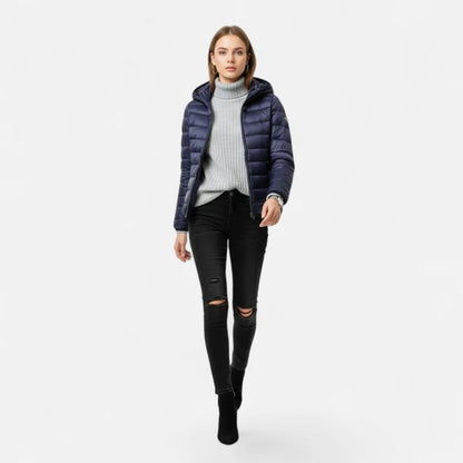 Women’s Lightweight Hooded Down Jacket with Streamlined Fit