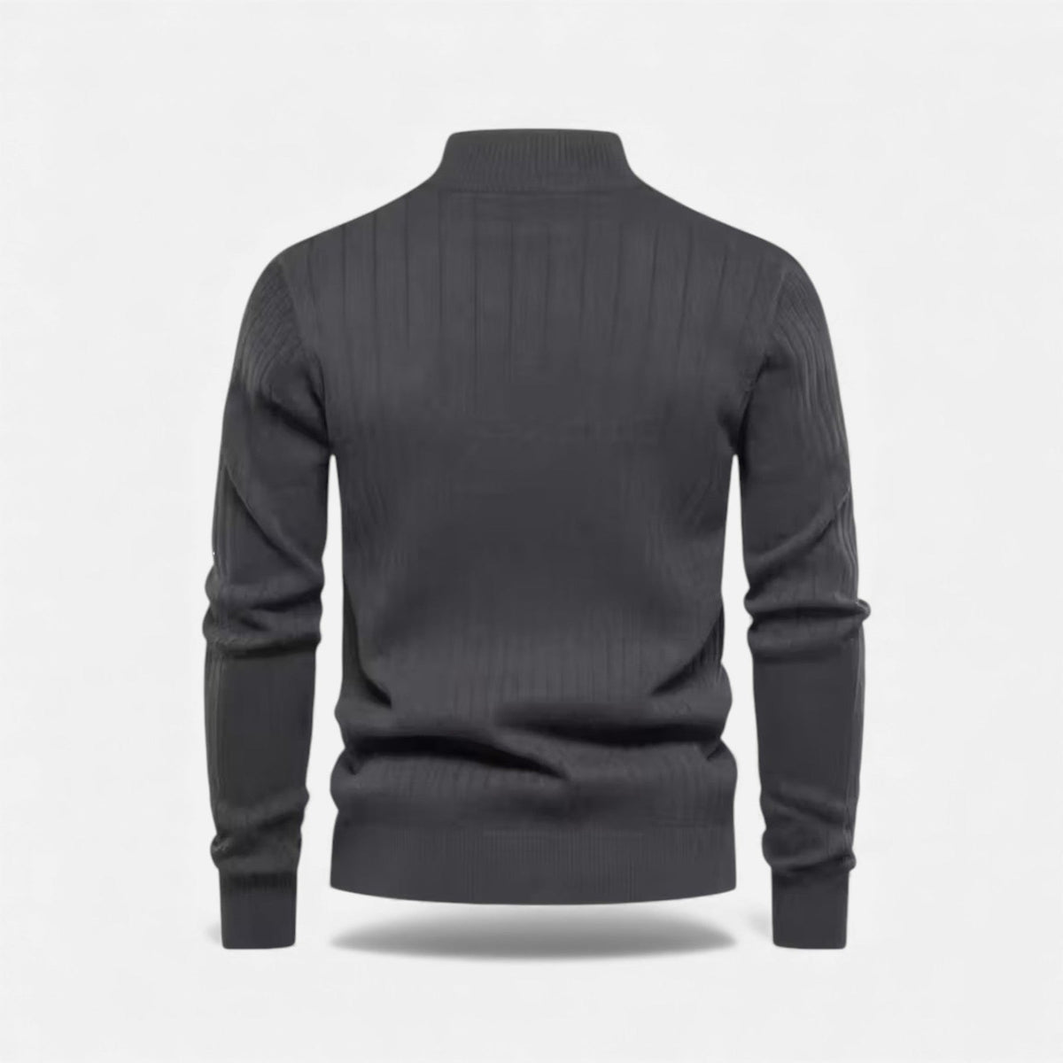 Men’s Minimalist Thermal Knit Zip-Up Sweater