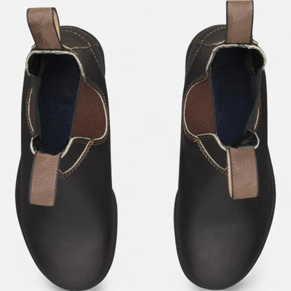Men’s Classic Leather Chelsea Boots with Elastic Side Panels