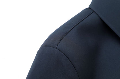 Men's Plaid-Lined Lapel Zip Business Jacket