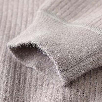 Men’s Striped Half-Zip Stand Collar Knit Sweater
