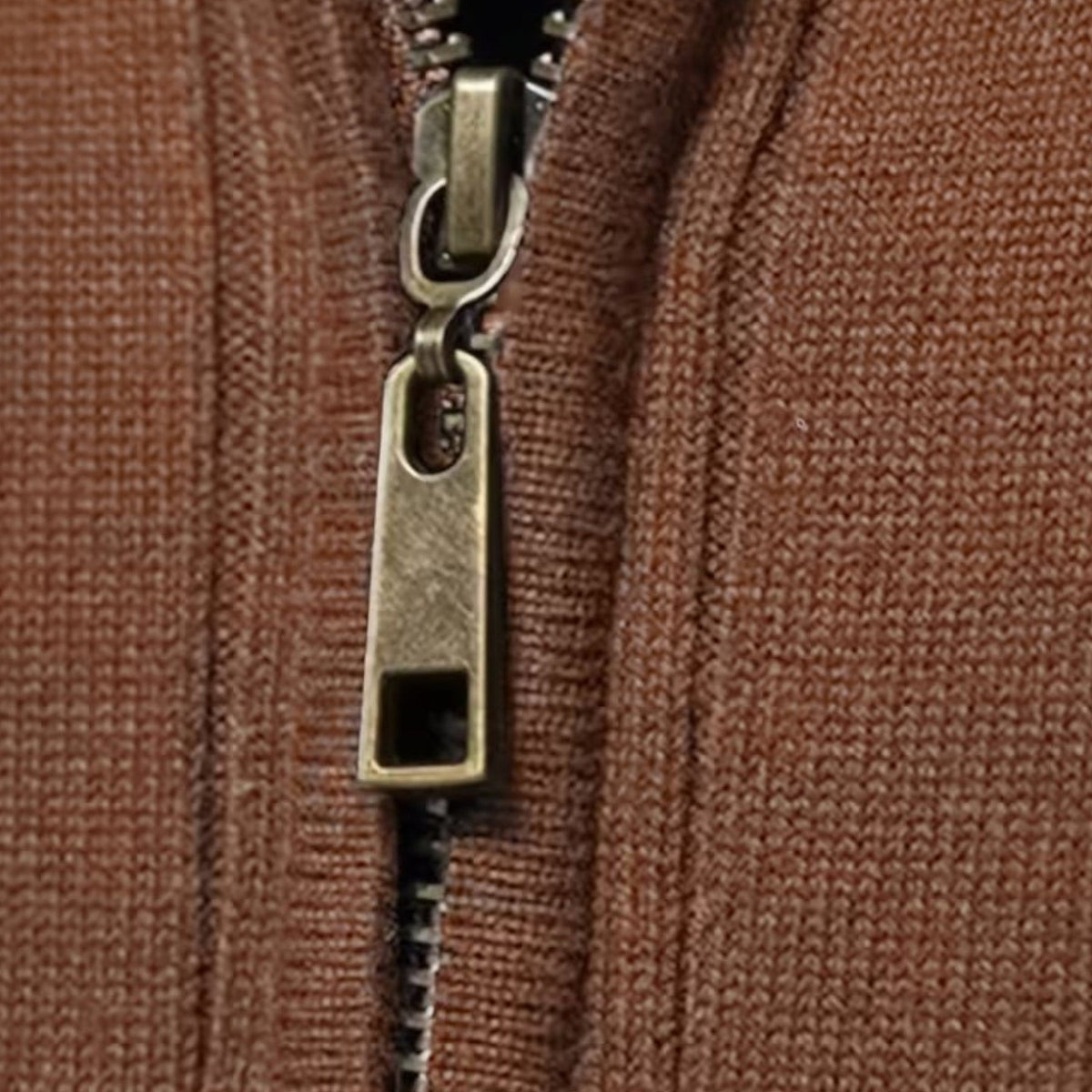 Men’s Minimalist Thermal Knit Zip-Up Sweater