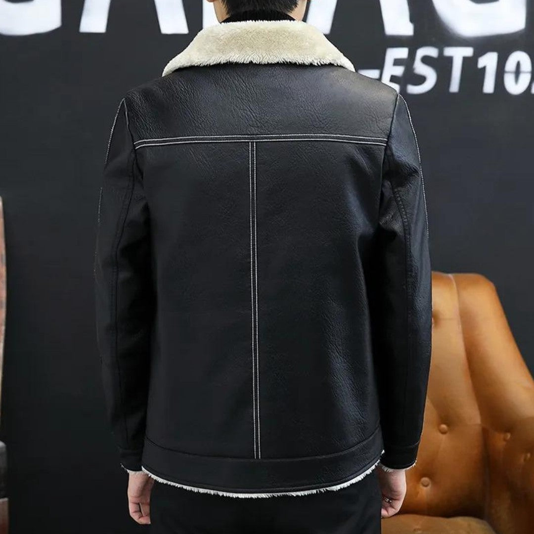 Men’s Insulated Padded Coat with Faux Fur Collar