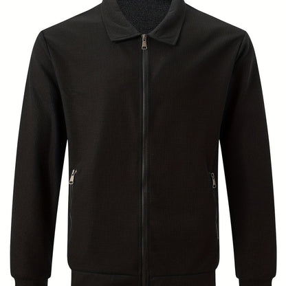 Men’s Textured Casual Full-Zip Everyday Jacket