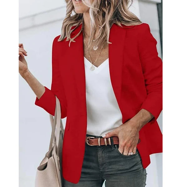 Women’s Lightweight Open-Front Blazer with Tailored Lapels