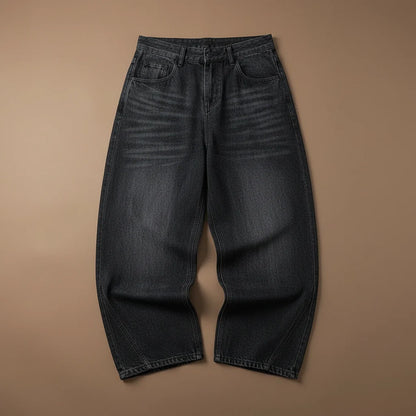 Men’s Oversized Heavyweight Denim Pants in Black