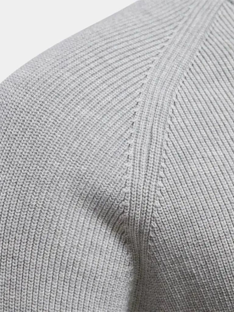 Men’s Embroidered Cotton Quarter-Zip Pullover